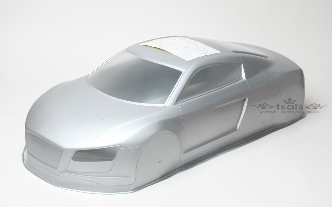 Tsais Audi R8 Body, Clear, 200mm (Decal & Window Mask Included)
